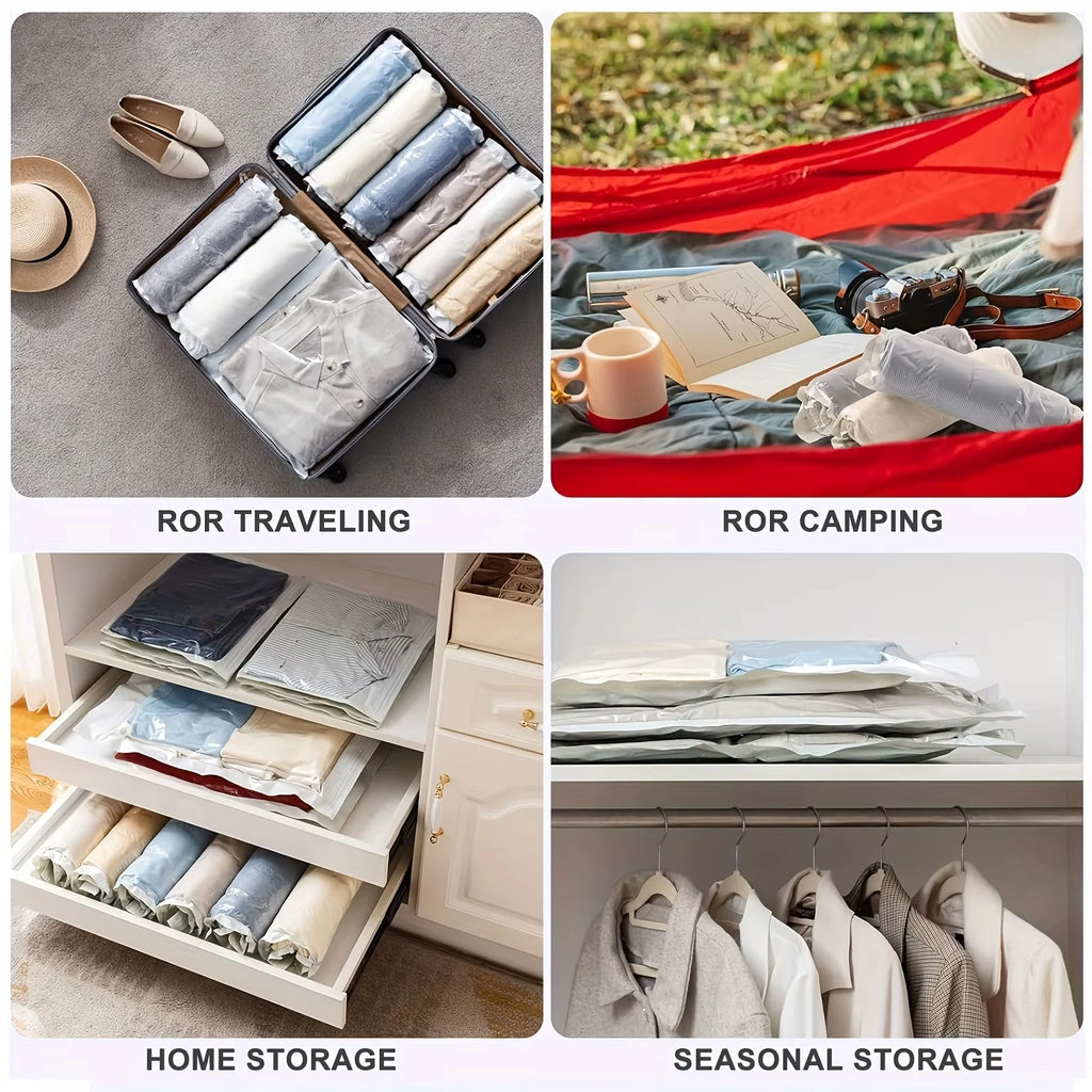 PLIQSO - Sacs de rangement sous vide à rouler (Lot de 2) - Sans pompe
