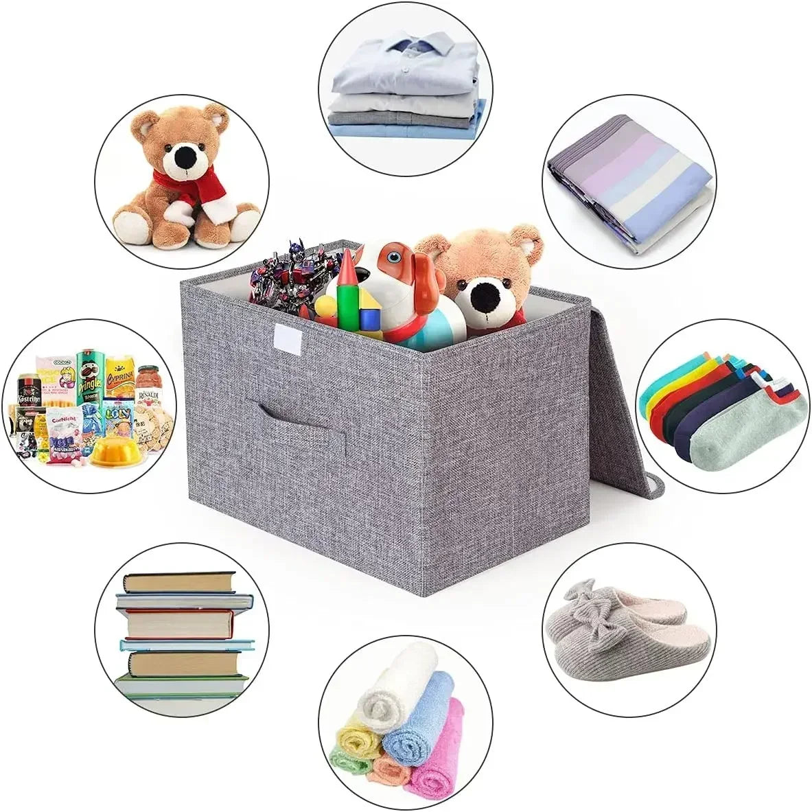 PLIQSO - Boîte de Rangement Pliable en Lin