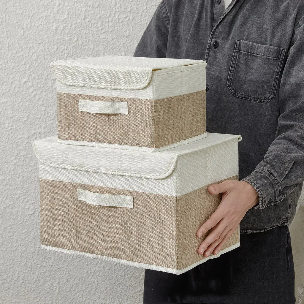PLIQSO - Boîte de Rangement Pliable en Lin