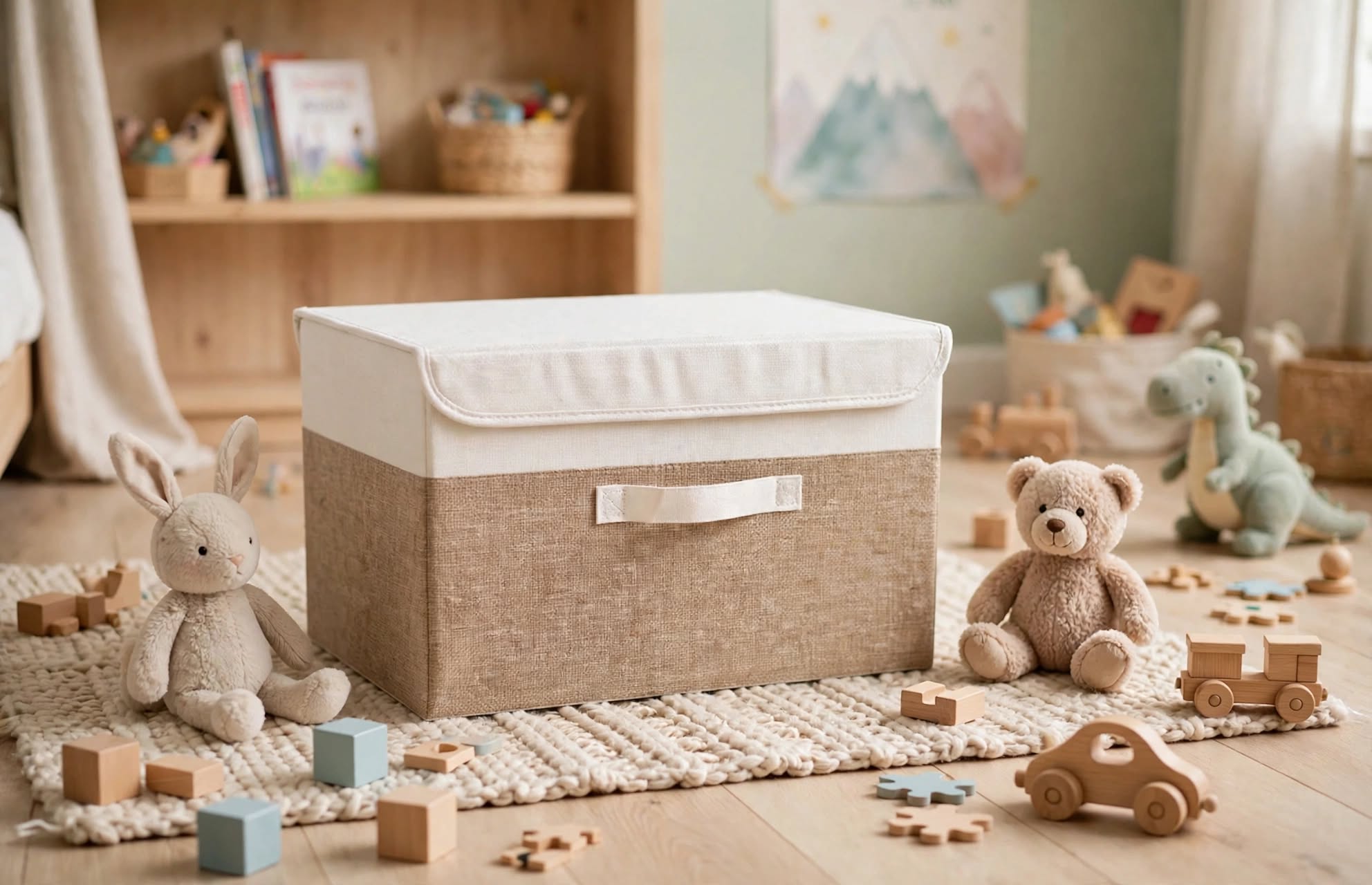 PLIQSO - Boîte de Rangement Pliable en Lin