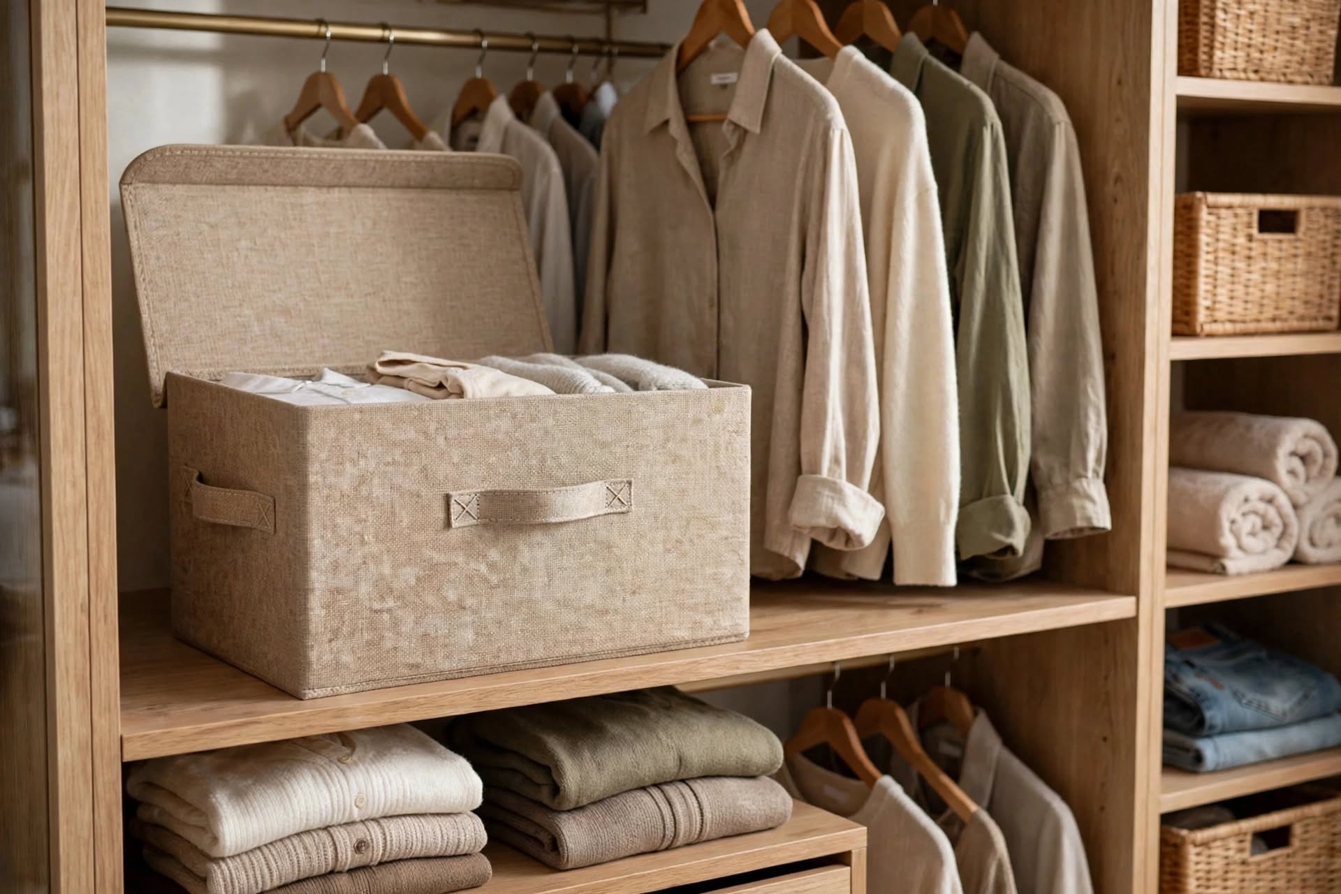 PLIQSO - Boîte de Rangement Pliable en Lin