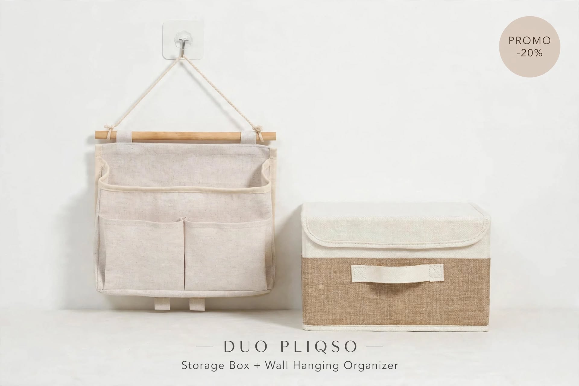 DUO PLIQSO Beige - Rangement Rentrée (-20%)
